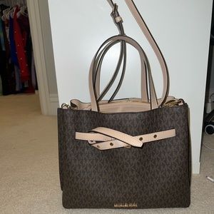 Michael Kors medium sized bag. Brown and light pink tan color